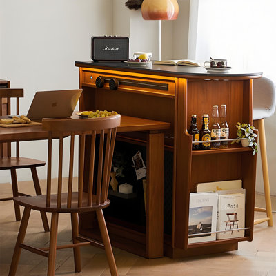 50.79"Nordic solid wood granite kitchen island countertop