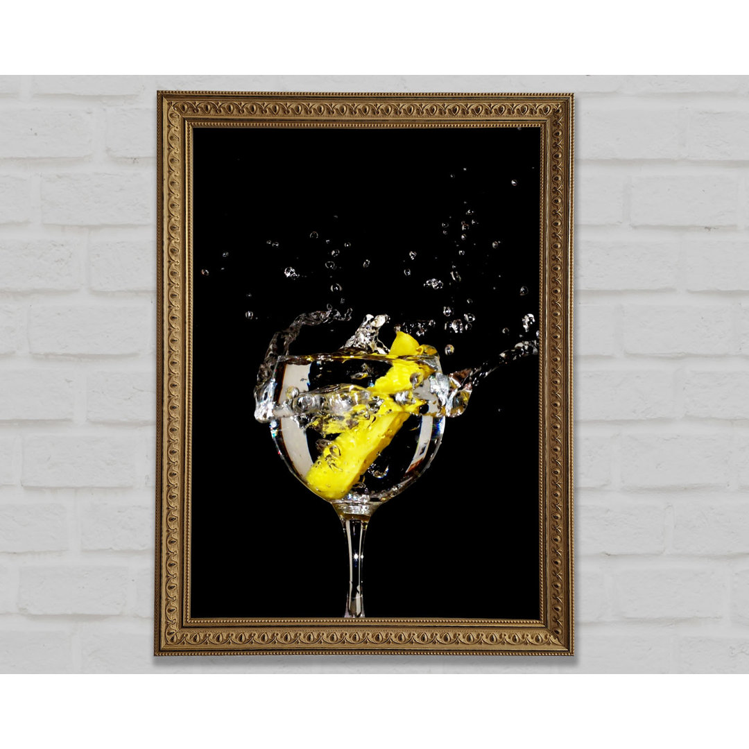 Gin And Tonic Lemon Splash - Einzelner Bilderrahmen Kunstdrucke