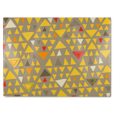 Geometric Triangles Glass Chopping Board