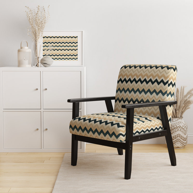 Cantina Upholstered Armchair, Beige/Black/White, Black Square Arms
