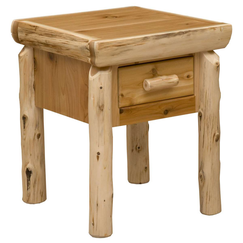  Table de chevet Cedar Log, Weathered