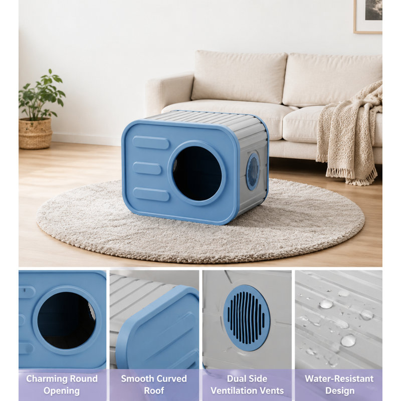 Maison pour chat intérieure / extérieure résistante aux intempéries, abri compact robuste pour chats, assemblage sans outil