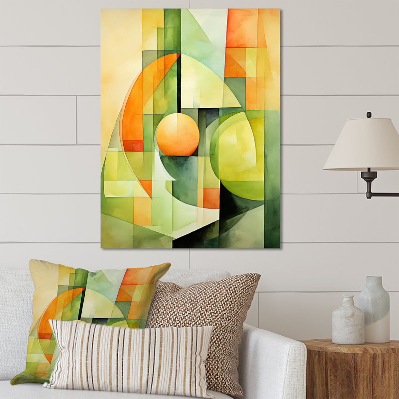 Vert et jaune motif de melon d'eau 3 - Melon, art mural en métal, H 32 po x l 24 po x P 1 po
