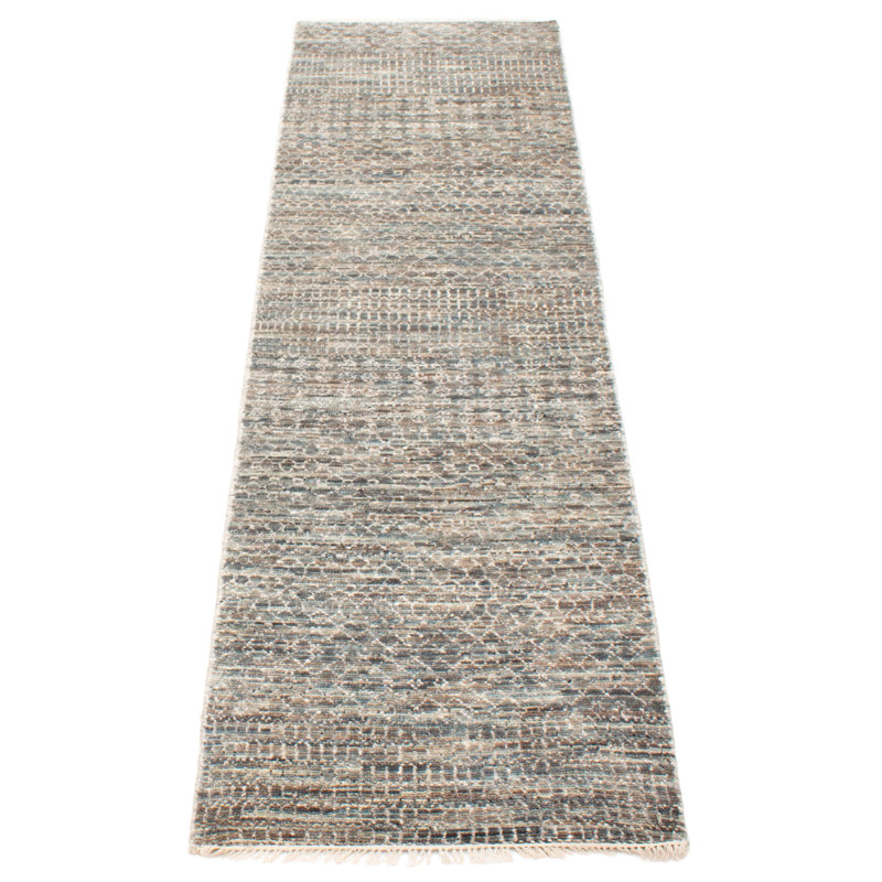 Tapis gris ombre en soie One Of A Kind 2 pi 8 po x 10 pi 0 po