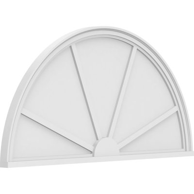 50"W x 25"H x 2"P Half Round 4 Spoke Architectural Grade PVC Pediment