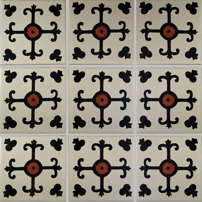 4.2" x 4.2" 9pcs TalaMex Madero Mexican Clay Tile Handmade Talavera Backsplash Mosaic