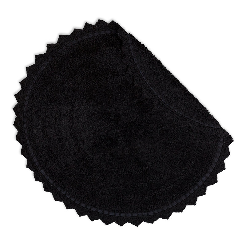 Lisk Circle Bath Rug, Black