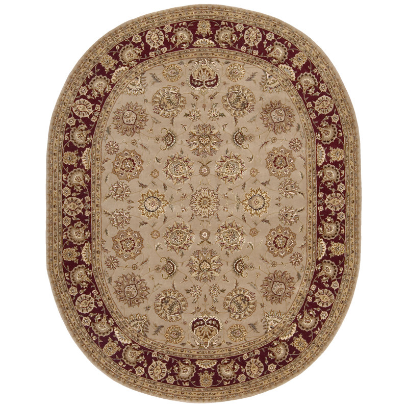 Deguzman Silk Oriental Indoor Rug, Oval 7'6" x 9'6"
