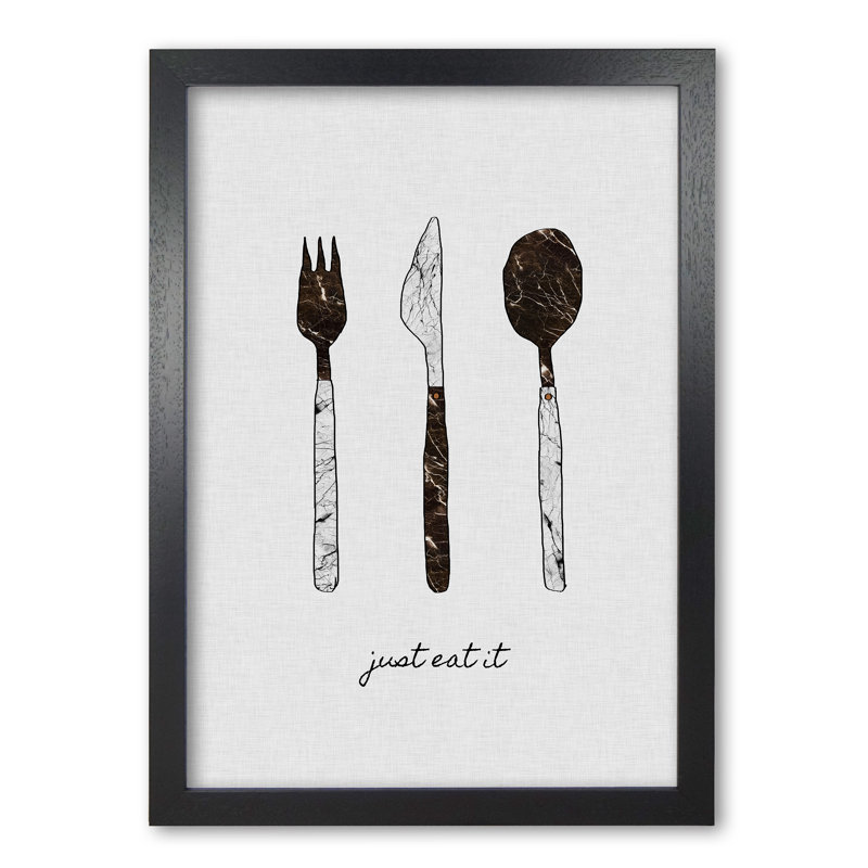 Just Eat It - Print, Black Grain Frame, 60 cm H x 42 cm W x 5 cm D