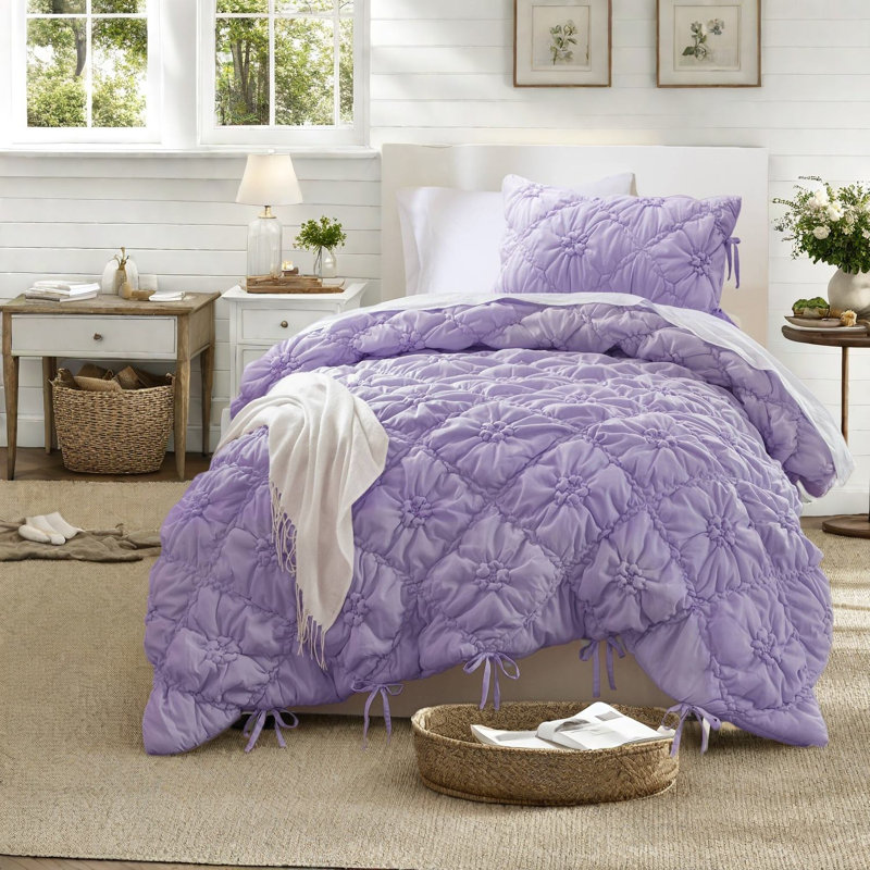 Cozy Twin Bedding Sets, Microfiber Floral Shabby Chic Home Comfort