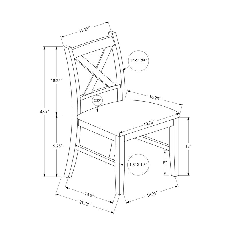 Chaise de salle à manger à dossier croisé