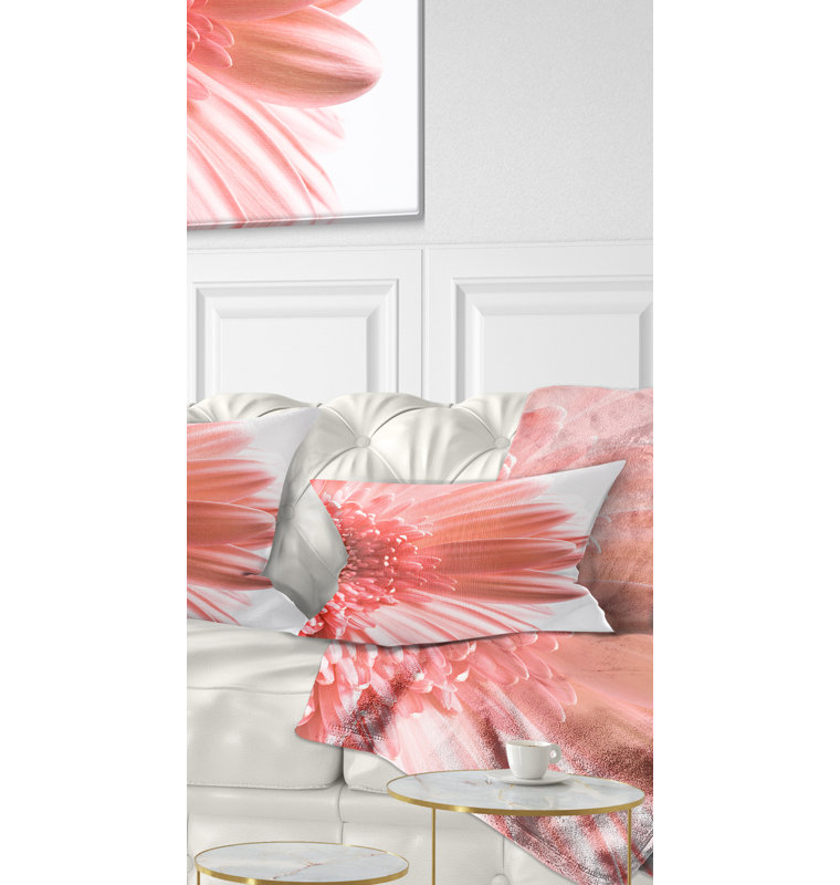 Coussin lombaire floral large à fleurs bouclées