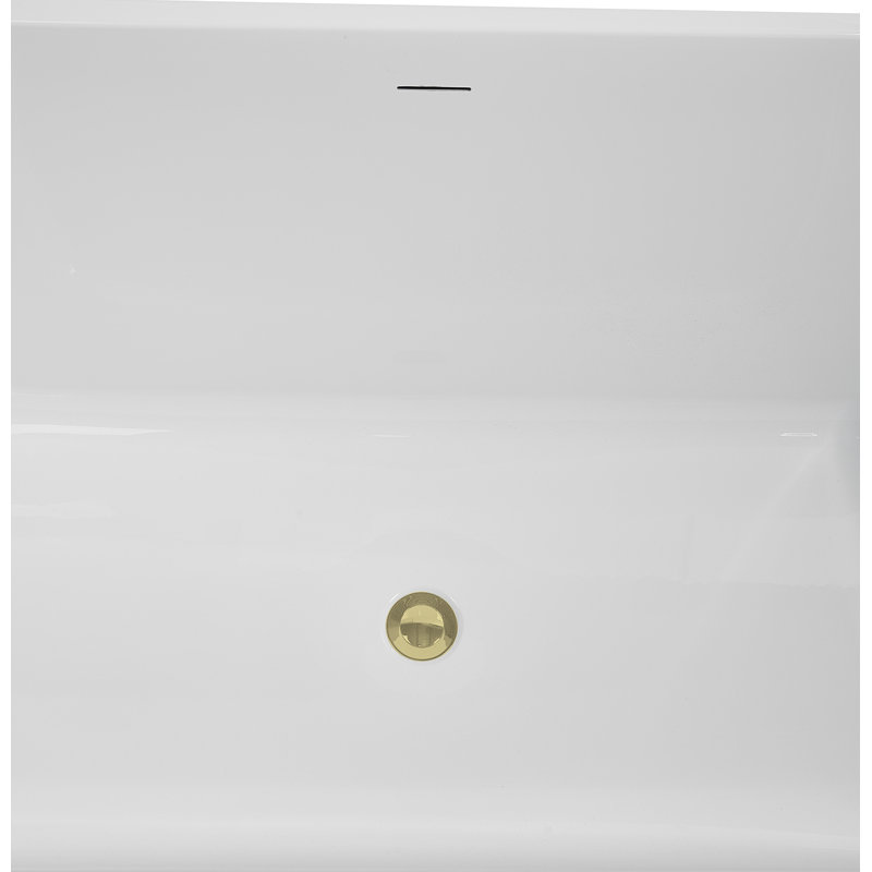 Baignoire autoportante 59 "avec drain interne Streamline, Laiton poli