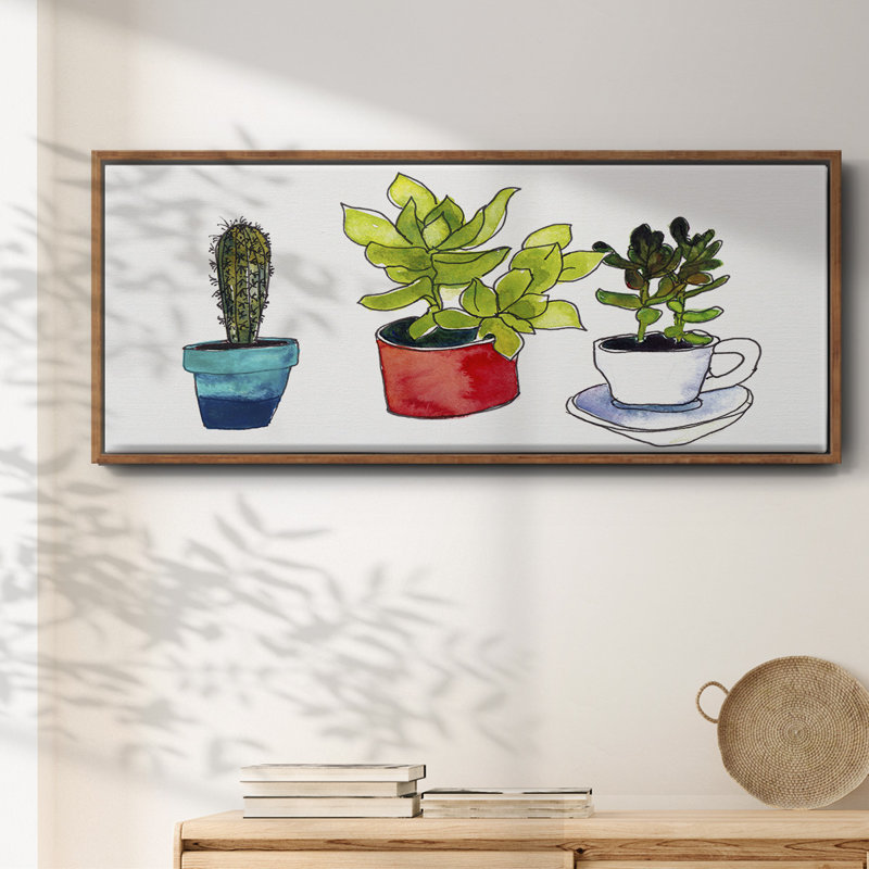 Vibing Succulents II- Framed Canvas