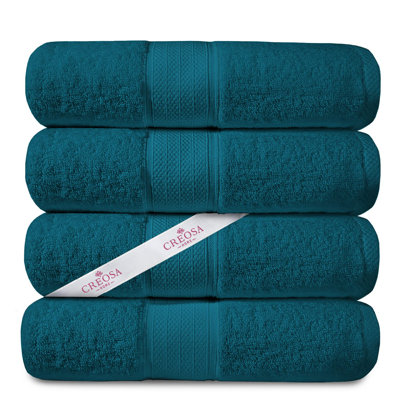 Creosa 4 - Piece Cotton Bath Towel Same-Size Set Guest Room Case Pack -  Lavish Touch, US-600-Bathtowel-Sapphireblue-4pk