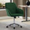 Siège ergonomique pour la maison - velours, fonction pivotante, rembourrage confortable, magnifique chaise de bureau en velours à base dorée réglable et base solide, soulage les points