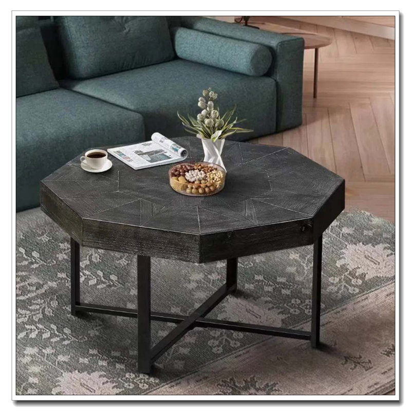 Table basse en bois, Noir antique