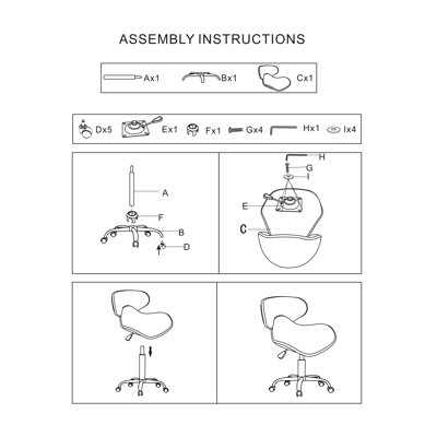 Waimes Backed Adjustable Height Ergonomic Lab Stool