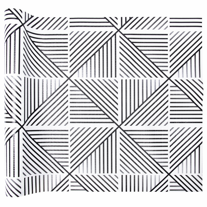 Doublure de tablette, doublures d'armoire antidérapantes non adhésives, doublures de tiroir, rayure noire, l 18 po x L 96 po