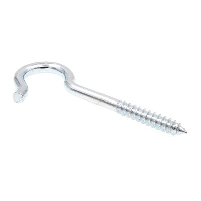 Round Bend Screw Hooks, 3/8 in. X 4-7/8 in., Zinc Plated Steel (10 Pack)