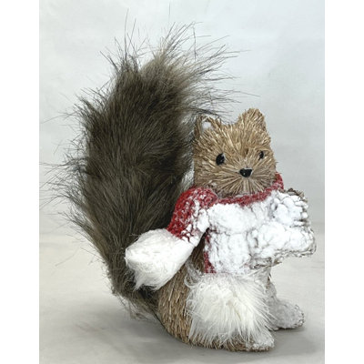 Squirrel Playing In The Snow Figurine