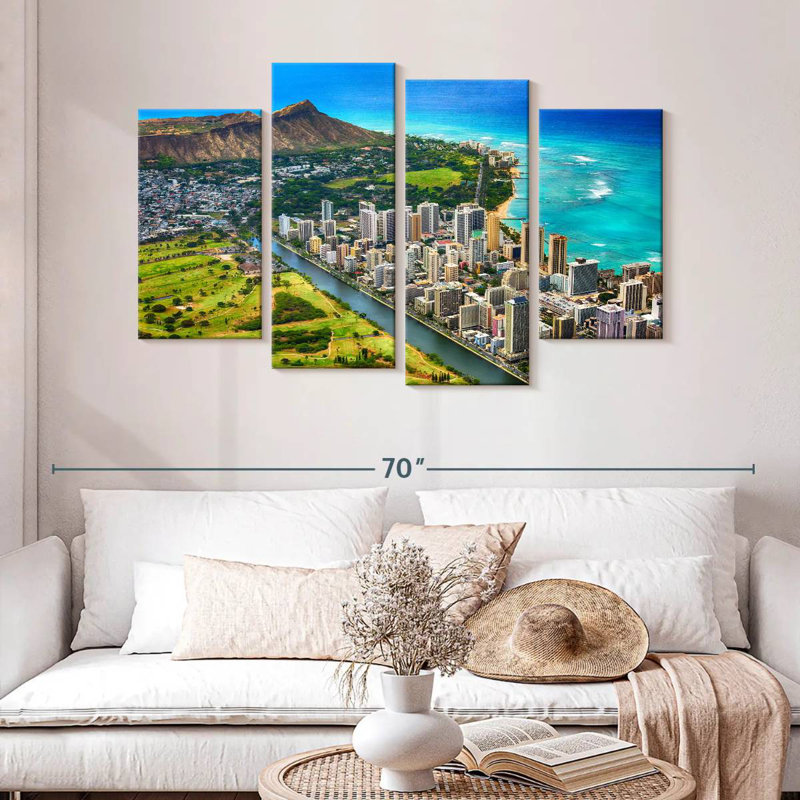 Nicci Waikiki vu d'en haut, H 32 po x l 52 po