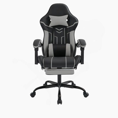 Gaming Chair, Computer Chair Ergonomic Chair With Footrest Office Chair Ergonomic Computer Chair With Lumbar Backrest Blackgray