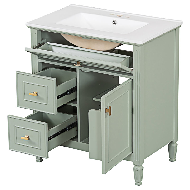 Bathroom Vanity With Sink, Green