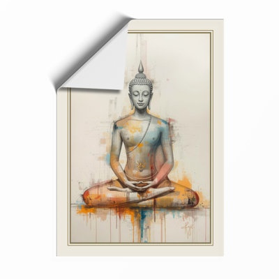 Meditating Buddha Japandi - Framed Print