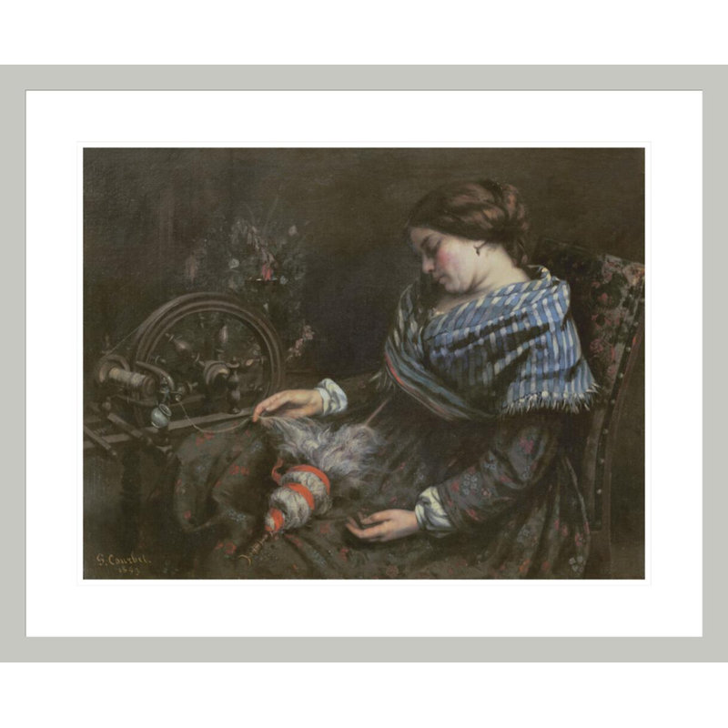 «The Sleeping Embroiderer» par impression giclée encadrée, H 23,5 po x l 28,62 po