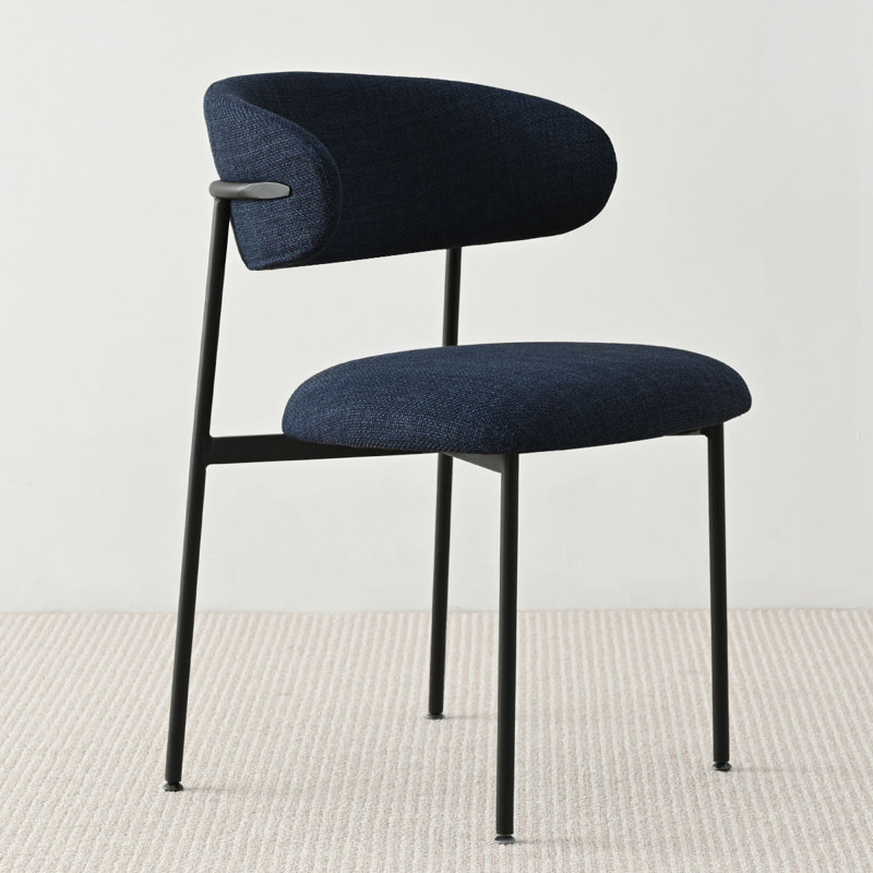 Chaise rembourrée avec pieds en métal, Bleu