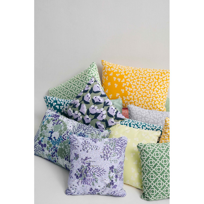 Housse et insert de coussin décoratif intérieur / extérieur en coton Sauvage, Guimauve