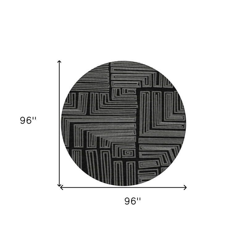 Tapis rond noir 8 po