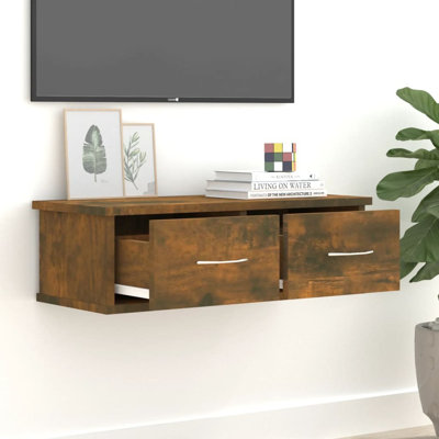 Quamarion 17 Stories Wall-Mounted Drawer Shelf 60X26x18.5 Cm Engineered Wood