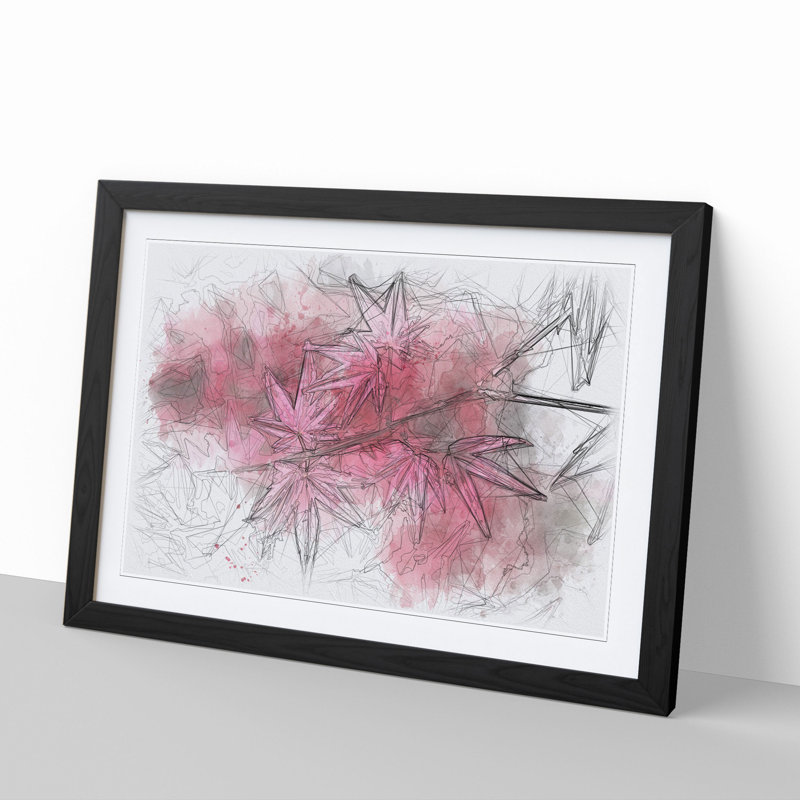 Japanese Maple Tree - Picture Frame Painting, 27cm H x 36cm W x 2cm D, Black