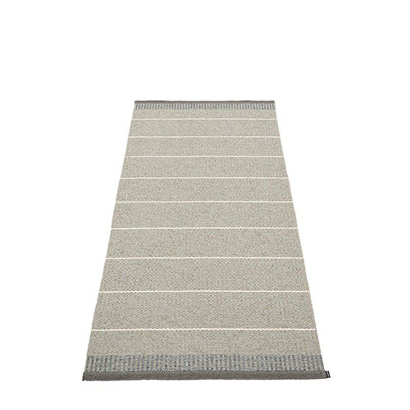 Belle Striped Area Rug in Concrete/White, Runner 2' x 6'6"