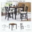 Ensemble de table de salle à manger 5 pièces à hauteur de comptoir avec 4 chaises, ensemble de table à manger en bois classique pour 4 personnes, ensemble de table de salle à manger pour 4 personnes Timeless Farmhouse