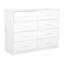 Commode 8 tiroirs avec grands tiroirs en tissu, blanc-305850567