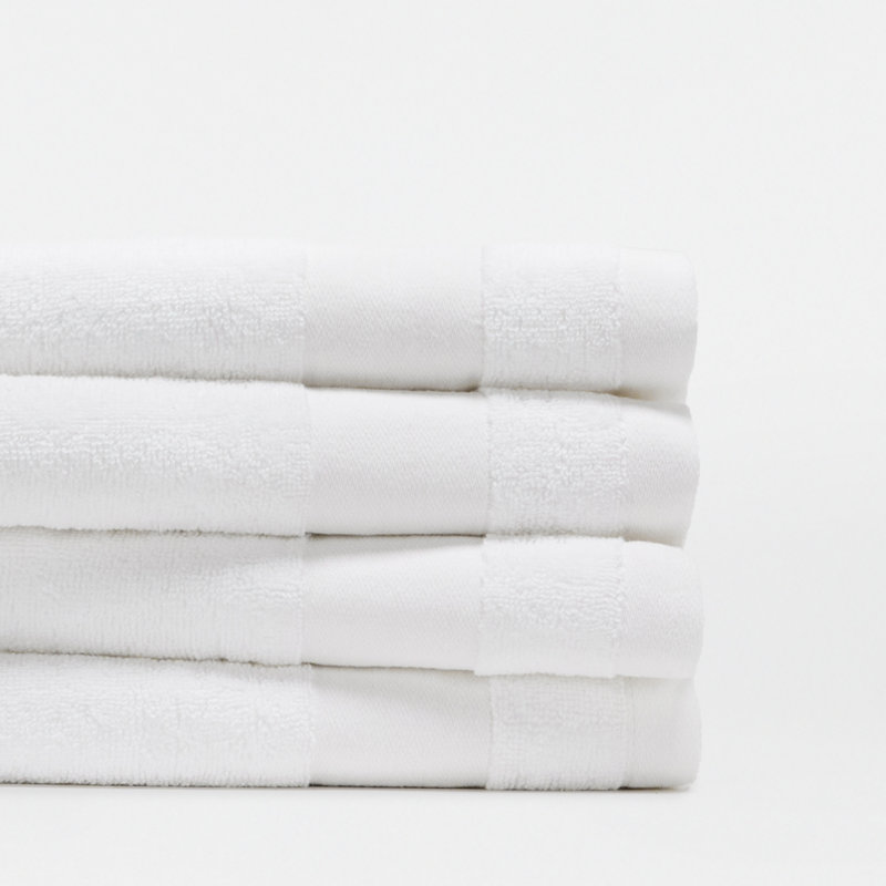 Ensemble de 4 essuie-mains 100% coton, Blanc