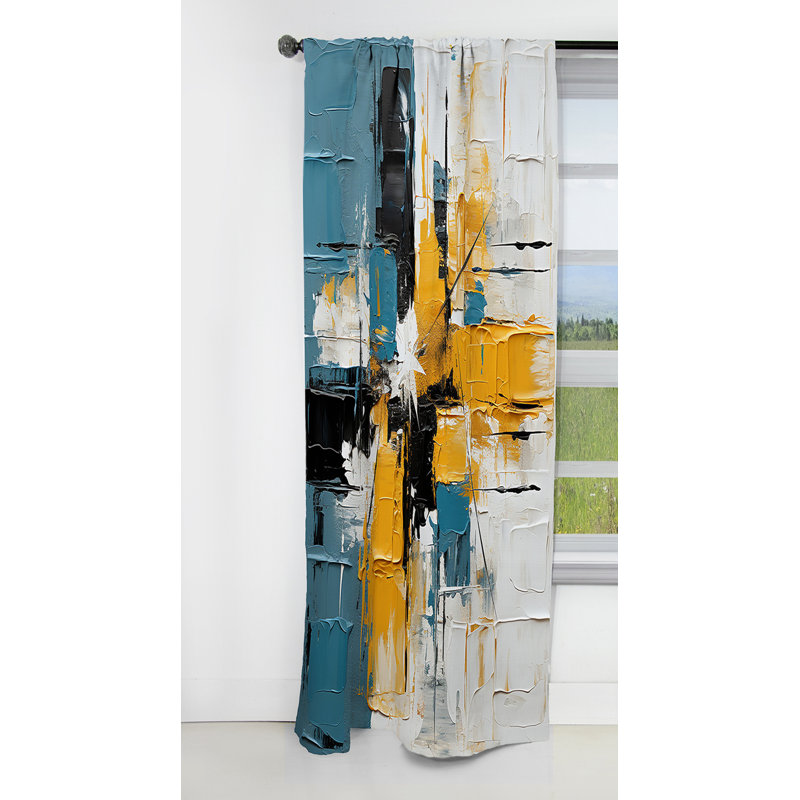 Magritte - Abstract Curtain - Blackout Abstract Curtain - 1 Panels, 52" W x 108" L