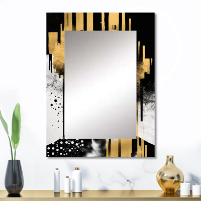 Golden Fluidité de la féminité II - miroir décoratif pour femme, miroir mural moderne, impression sur métal