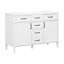 Meuble-lavabo autoportant 48 po avec 4 tiroirs, 2 portes, tablettes réglables et poignées noires-365660145