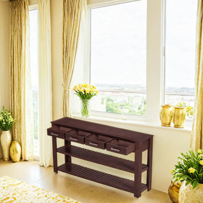 Commode élégante avec 4 tiroirs et 2 tablettes pour le hall d'entrée et le salon