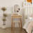 Barther Vanity Table Set with Adjustable Brightness Mirror and Cushioned Stool