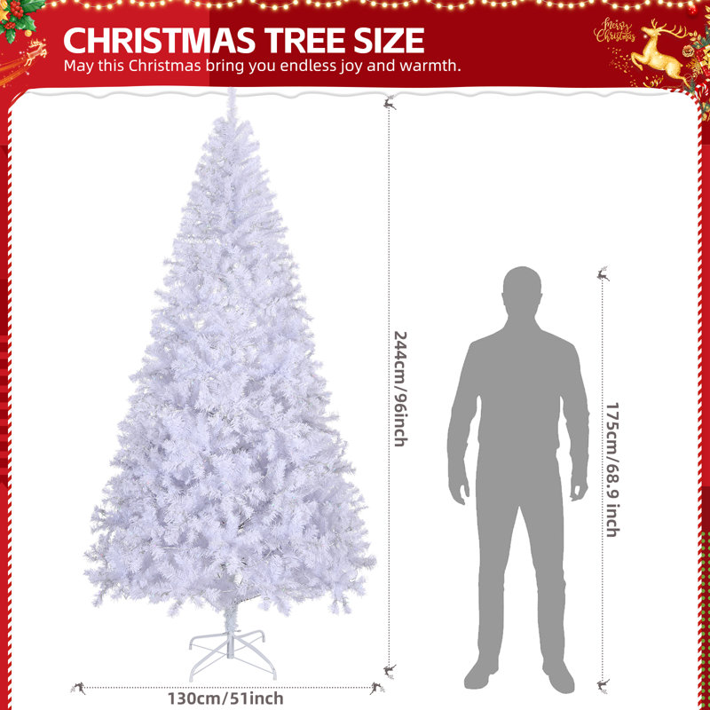 7 pi Arbre de Noël artificiel pré-éclairé avec 400 lumières (contrôle APP), 8'