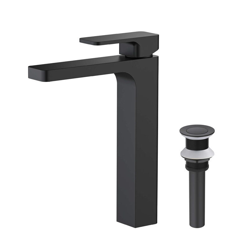Robinet de lavabo vasque avec ensemble de drain Blaze, Noir mat