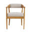Wood Frame With Upholstered Dining Chairs With Armrests (Set Of 2)