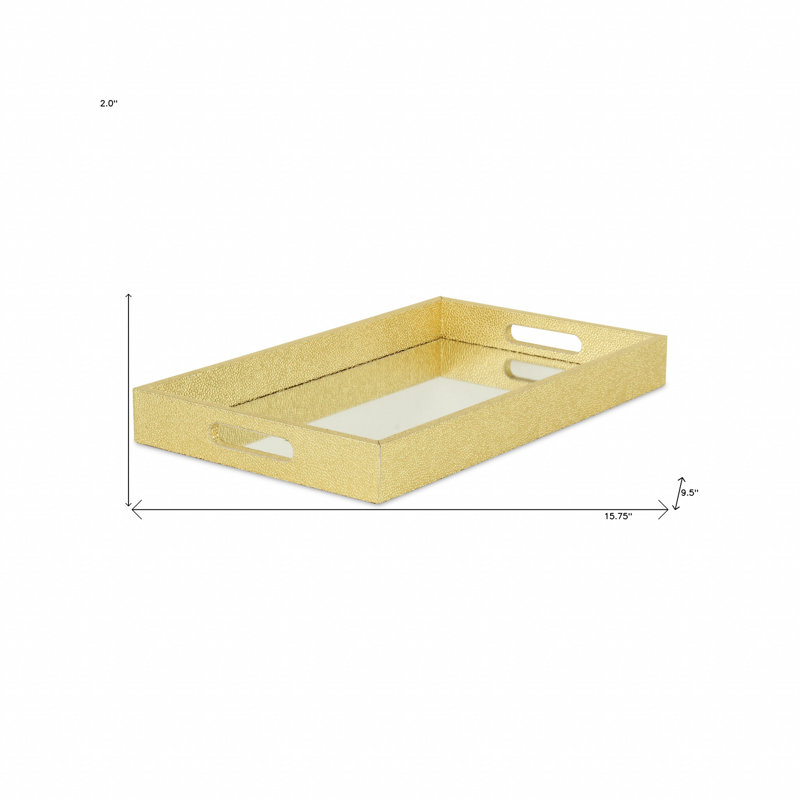 Plateau de service Aimable, Or, 2 po x 15,75 po x 9,5 po
