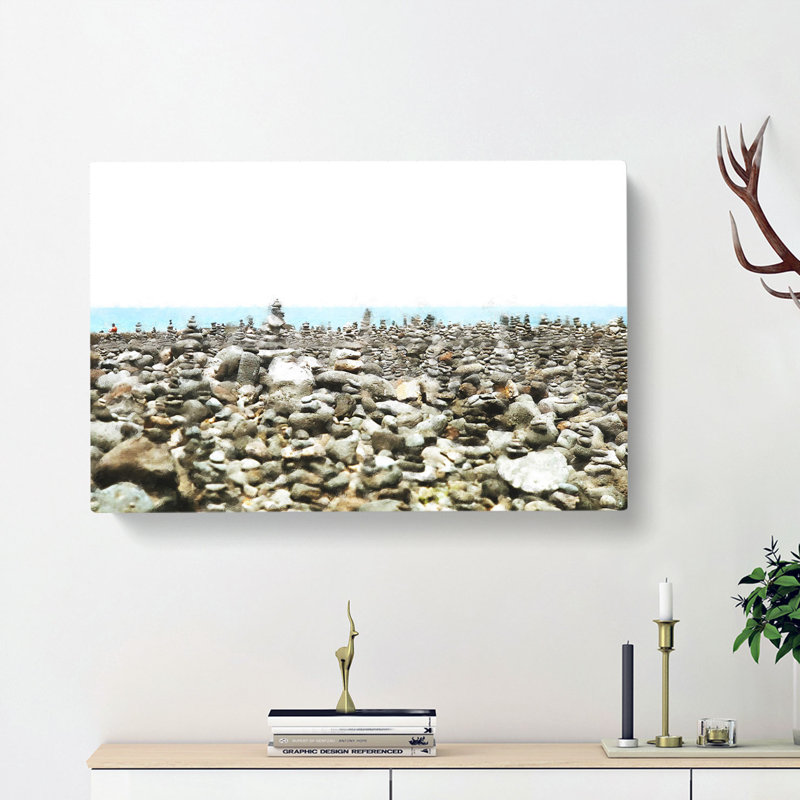 Stacked Stones In Spain - Wrapped Canvas Painting, 60cm H x 91cm W x 3cm D