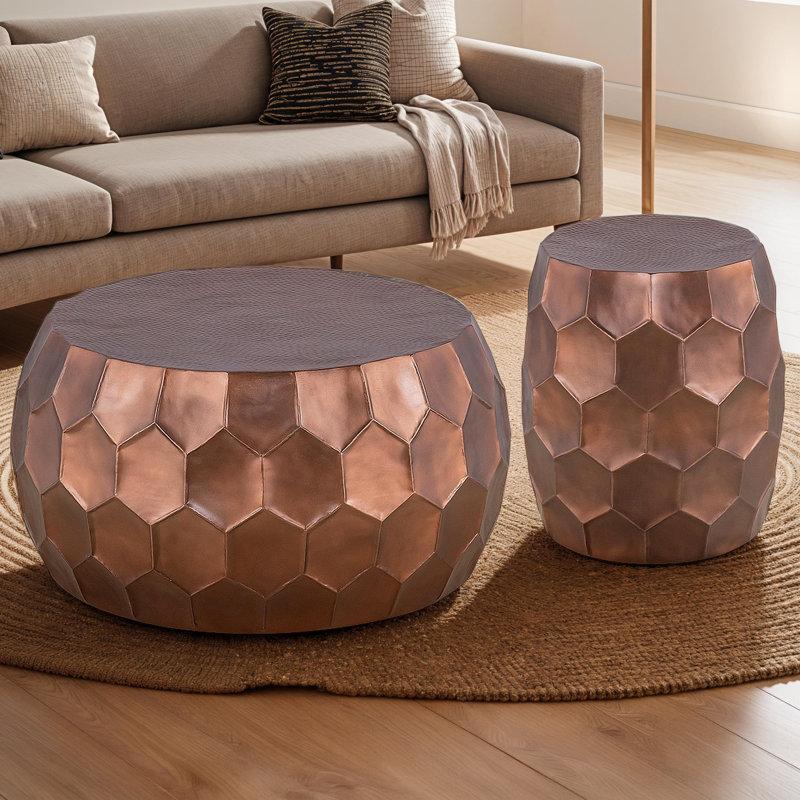 Maggie Coffee Table And End Table Copper, Copper